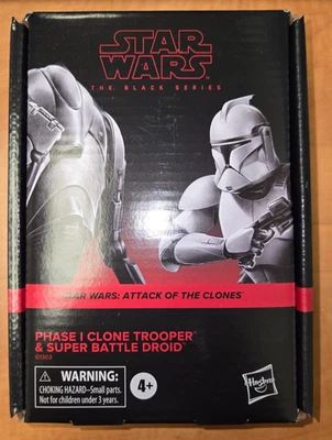 Star Wars Serie Negra Fase I Clone Trooper y Super Battle Droid Set Sellado Foto 1 de 4