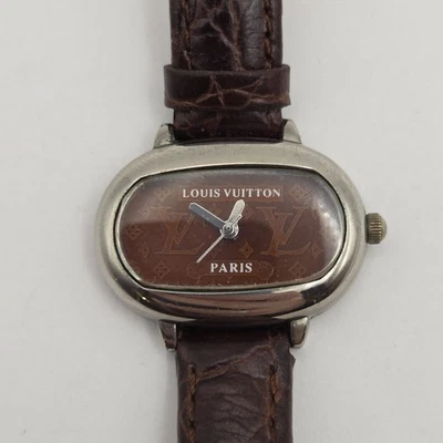 Vintage 90s Louis Vuitton Womens Quartz Watch Silver Tone Oval Case H Roma Band - Image 1 of 4