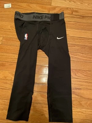 $75 Large Nike Pro NBA Player Issued 3/4 Compression Tights DN1547-010 - Image 1 of 4