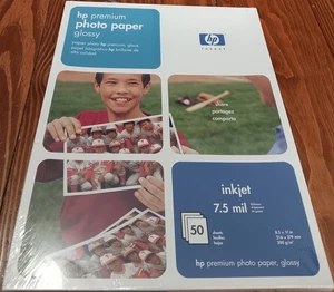 HP Premium Glossy SEALED Photo Paper 8.5" x 11" 50 Sheets C6979A Inkjet Printer - Picture 1 of 2