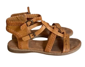 Sandalias Graceland Marrón Gladiador Estilo Planas Cremallera Lateral Reino Unido 6.5 Vacaciones Informales - Imagen 1 de 11