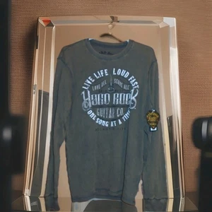 HARD ROCK GUITAR COMPANY THERMAL LONGSLEEVE MENS TSHIRT NEW WITH TAGS - Picture 1 of 3