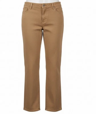 Pantalones Coldwater Creek talla 20 para mujer tiro alto marrón camel elásticos nuevos con etiquetas Foto 1 de 4