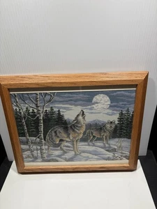 Kreuzstich Set Ruf der Wildnis #3842 gezählt Vintage 1997 Holz gerahmt - Bild 1 von 10