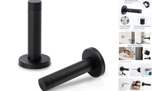 3.5 Inch Door Stoppers,304 Stainless Steel Door Stop Bumper,Door 2 Pack Black - Picture 1 of 8