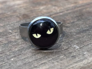 Anelli Halloween Donna Uomo Regolabile Gatto Nero - Foto 1 di 6