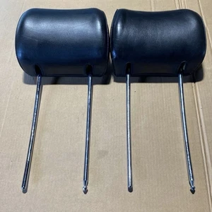 Mercedes-Benz W124 S124 Front Seat Headrest Set Of 2x Black Leather - Bild 1 von 13