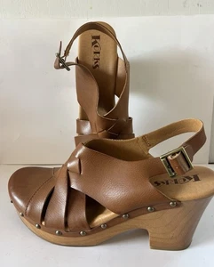 Damen-Plateausandalen Korks Wynne bequem hellbraun Größe 11M - Bild 1 von 8