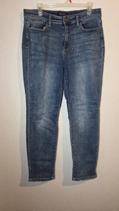 Judy Blue Jeans Damen Größe 30 Boyfriend Fit Med Wash Blau Stretch Gepunktet - Bild 1 von 8