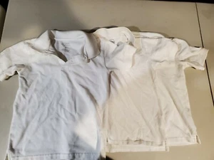 Lot Of 3 Boys School Uniforms White Short Sleeve Shirts Size 8 - Picture 1 of 4