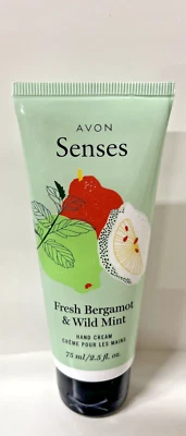 Avon Senses~Fresh Bergamot & Wild Mint~Hand Cream~2.5 fl oz.~New Factory Sealed - Image 1 of 3