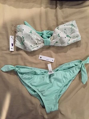 Conjunto de traje de baño Zinke verde menta Luella Top Gidget inferior encaje traje de baño bandeau Foto 1 de 4