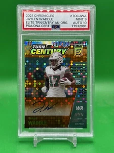 2021 Elite Jaylen Waddle Elite Turn of the Century Orange RC Auto /25 PSA 9/10 - Picture 1 of 2