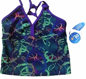 Girl’s NWT Size 10/12 Two-piece Swimsuit With UV Protection Multicolor Design - Picture 1 of 4