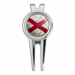 Rustic Distressed Alabama Flag Golf Divot Repair Tool and Ball Marker - Picture 1 of 4