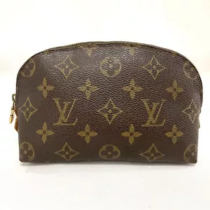 Louis Vuitton Pochette Cosmetic Pouch Bag Monogram Leather Brown M47515 - Picture 1 of 13
