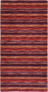 Gabbeh Teppich Orient Perser Rug Lila Orange Rot Schurwolle Streifen Design Deko - Picture 1 of 1