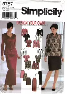 Simplicity Sewing Pattern Women's SUIT JACKET SKIRT 5787 Sz 16-18-22-24 UNCUT - Picture 1 of 5