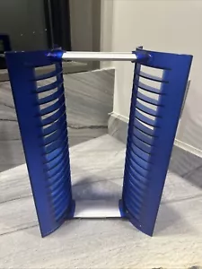 Blue Plastic DVD Storage Holder Rack holds 18 DVDS Wg 5.3 - Picture 1 of 6