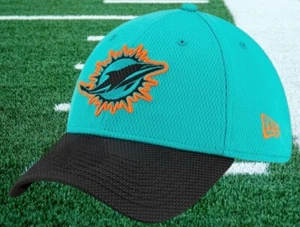 Miami Dolphins New Era Aqua/Black 2021 NFL Sideline Road 39THIRTY Flex Hat XS/S - Picture 1 of 5