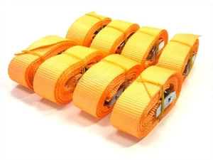 8 x Spanngurt Befestigungsriemen Zurrgurt Orange 2 meter - TOP ANGEBOT (935055) - Bild 1 von 1