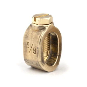 Copper Grounding Rod Clamp with Screw for 3/8" Ground Rod, Direct Burial - 10 pk - Picture 1 of 9