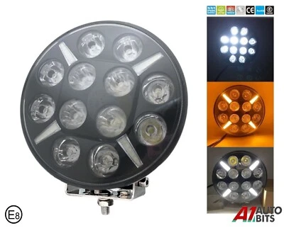 9" Round Led Light White Amber Drl Spot Fog Lamp Bar X1 For Volvo Renault Truck Foto 1 de 4