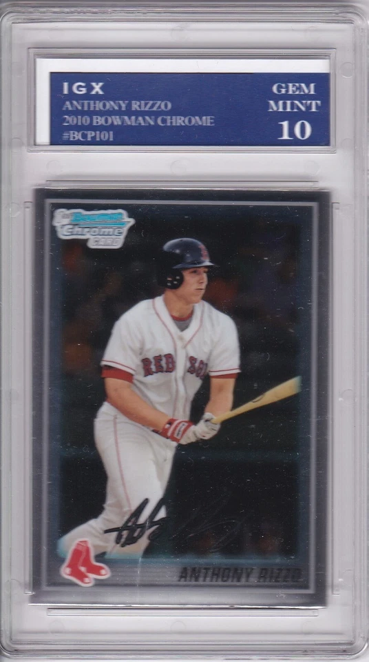 ANTHONY RIZZO ROOKIE CARD 2010 Bowman Chrome 1st RC Baseball RARE GEM MINT 10 - Image 1 of 1