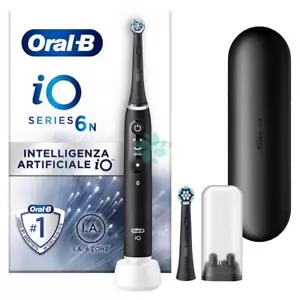 Oral-B iO6 Spazzolino Elettrico Ricaricabile Nero Con Custodia Da Viaggio, 2 Tes - Foto 1 di 1