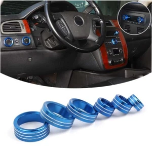 Cubierta de anillo de perilla de interruptor de control central para Silverado/Suburban 07+ accesorios azules - Imagen 1 de 11