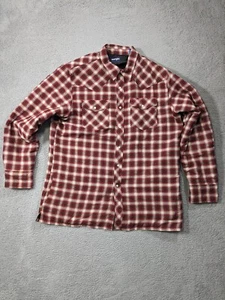 Wrangler Shirt Jacket Mens 2XT Flannel Pearl Snap Shacket Lined Red Plaid - Picture 1 of 13