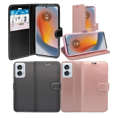For Motorola edge 50 fusion Case Wallet Flip PU Leather Stand Card Slot Cover - Image 1 of 4