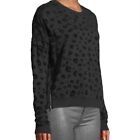 Rails Marlo Flocked Leopard Black Sweater Side Zippers