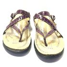 Ecco Womens Sandals Croc Purple Patent Leather Thong Flip Flops Size 8.5Us 39Eu