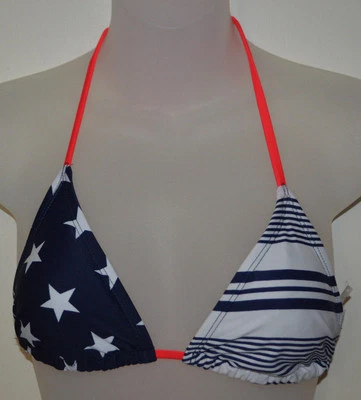 Women's Old Navy Blue & White Stars & Stripes Bikini Swim Top Sizes XS, S, M, L - Image 1 of 2