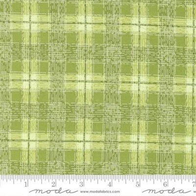 PANSY'S POSIES Green Fern Plaid Quilt Fabric Moda / Robin Pickens sold by 1/2 Yd - Image 1 of 2