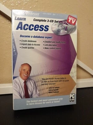 Video Professor Learn Access 3 CD Set PC CD Rom Software RARE Brand New Sealed  - Image 1 of 2