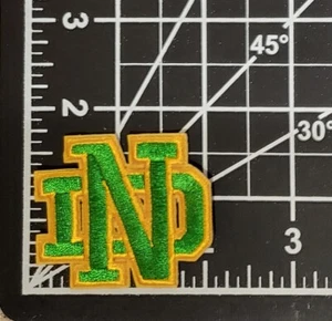 Notre Dame ND Green and Gold 2" Iron On Embroidered Patch ~Free Tracking~!! - Picture 1 of 1