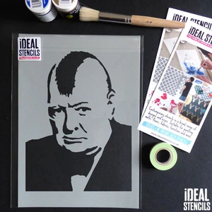 Banksy Winston Churchill Rasen Krieg Schablone Wiederverwendbare Farbe Wandkunst Ideale Schablonen - Bild 1 von 7