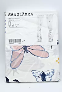 Pannelli tenda farfalla Ikea Sanglarka 47x98 cravatta su bianco rosa insetto camera da letto - Foto 1 di 3