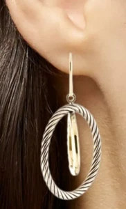 DAVID YURMAN MOBILE OHRRINGE MIT GOLD BICOLOR -18K/STERLING-INKLUSIVE DY ETUI - Bild 1 von 4