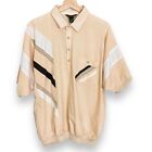 Vintage Dad Shirt Cream Preowned Nerdy Short Sleeves Academia Cream Bowling XL