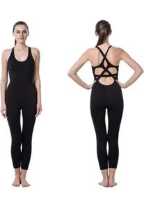 Lovesoft Damen Ärmelloser Body Tanz Unitard, Rückenfrei Bodycon Strampler - Bild 1 von 6