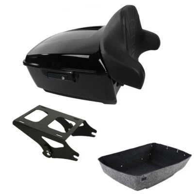 Soporte de respaldo de maletero negro King apto para Harley Davidson Touring 2014-2025 Foto 1 de 4