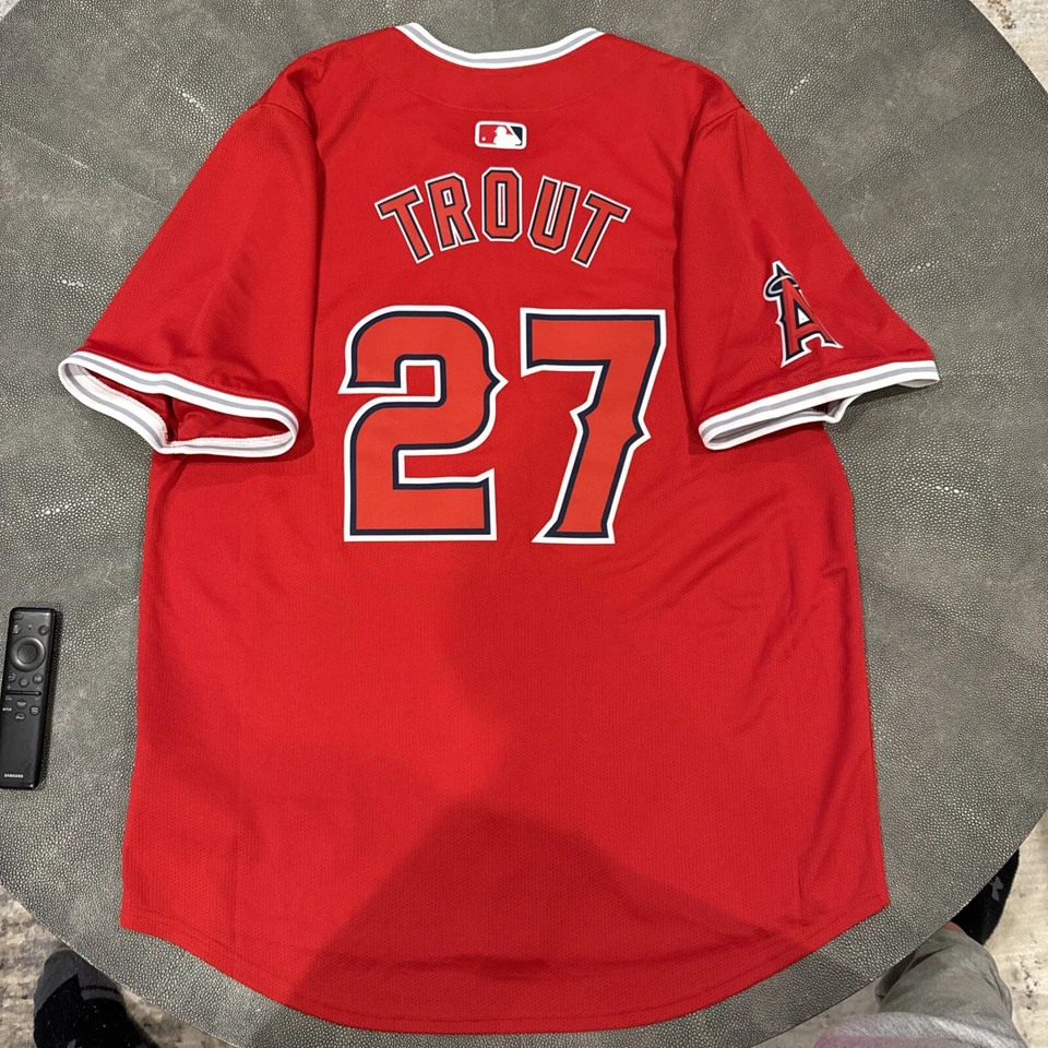 Mike Trout Los Angeles Angels Red Alternate Vapor Jersey Large - $175 Retail - Image 1 of 4