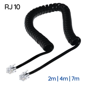 2m 4m 7m 10m słuchawki telefonicznej kabel spiralny 2x wtyczka modułowa RJ10 kabel spiralny telefonu - Zdjęcie 1 z 4