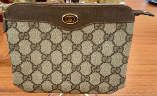 AUTENTICA BORSA A MANO GUCCI ANNIVERSARIO COLLEZIONE GG LOGO TELA LTHR PICCOLA POCHETTE OTTIME CONDIZIONI!