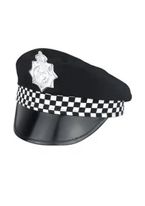 Adult Police Panda Cap Hat Fancy Dress Accessory Item - Picture 1 of 1