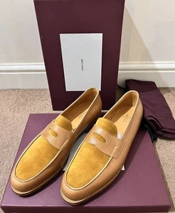 John Lobb Lopez pelle scamosciata marrone marrone scuro UK 11 EU 45 - Foto 1 di 8