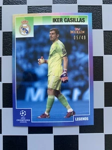2020-21 Topps Merlin's Heritage 95 UCL Legends Iker Casillas Blue /49 Madrid - Bild 1 von 2